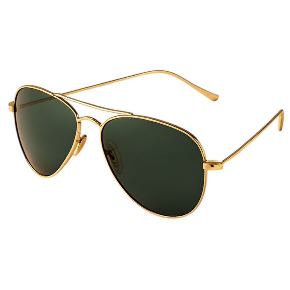 Linda Farrow Other - Linda Farrow LFL/501/1 Aviator Sunglasses | Yellow Gold & Green Polarized |